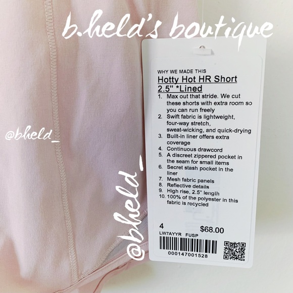 lululemon Hotty Hot High-Rise Lined Short 2.5" in Flush Pink Size 4 New NWT - Picture 3 of 13